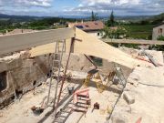 Mise en place de nouvelle charpente en lamellé collé